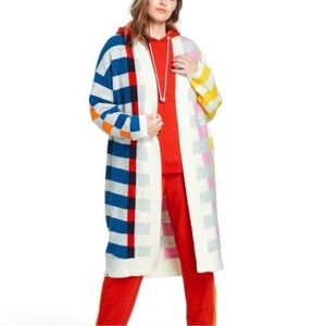 Lego X Target Colorful Lego Block Stripe Long Cardigan Wool Blend size medium